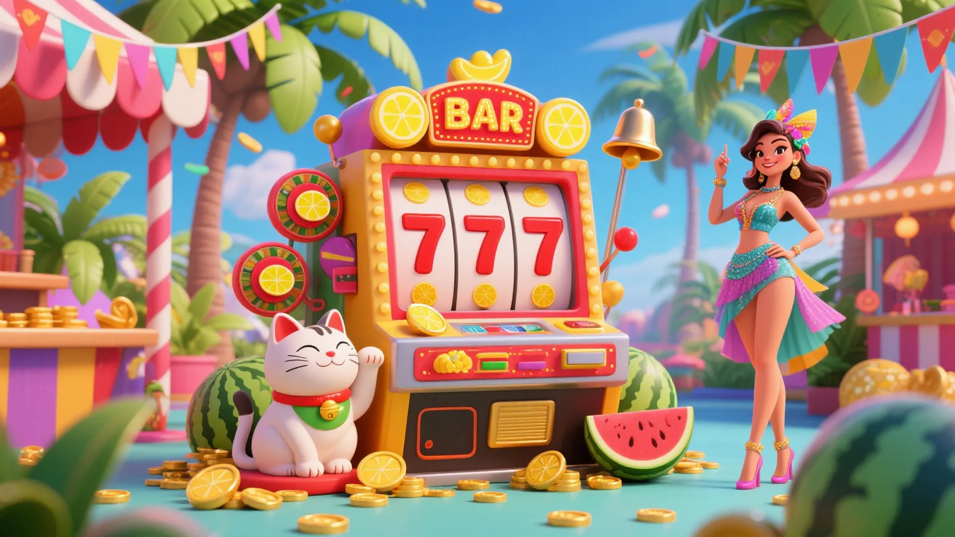 k59.com Colagem de slots com carretéis, símbolos wild e jackpot