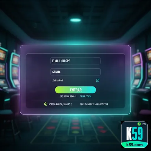 Tela do k59.com com cadeado e ambiente protegido