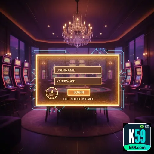 Tela de login k59.com em ambiente confiável e seguro